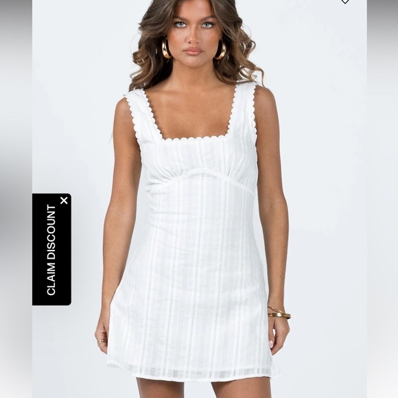 Princess Polly Dasha Mini Dress White size 6 - Picture 2 of 11